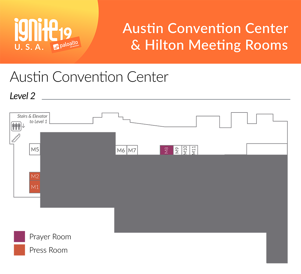 Ignite Meeting Space Map<br />Austin Convention Center - Level 2