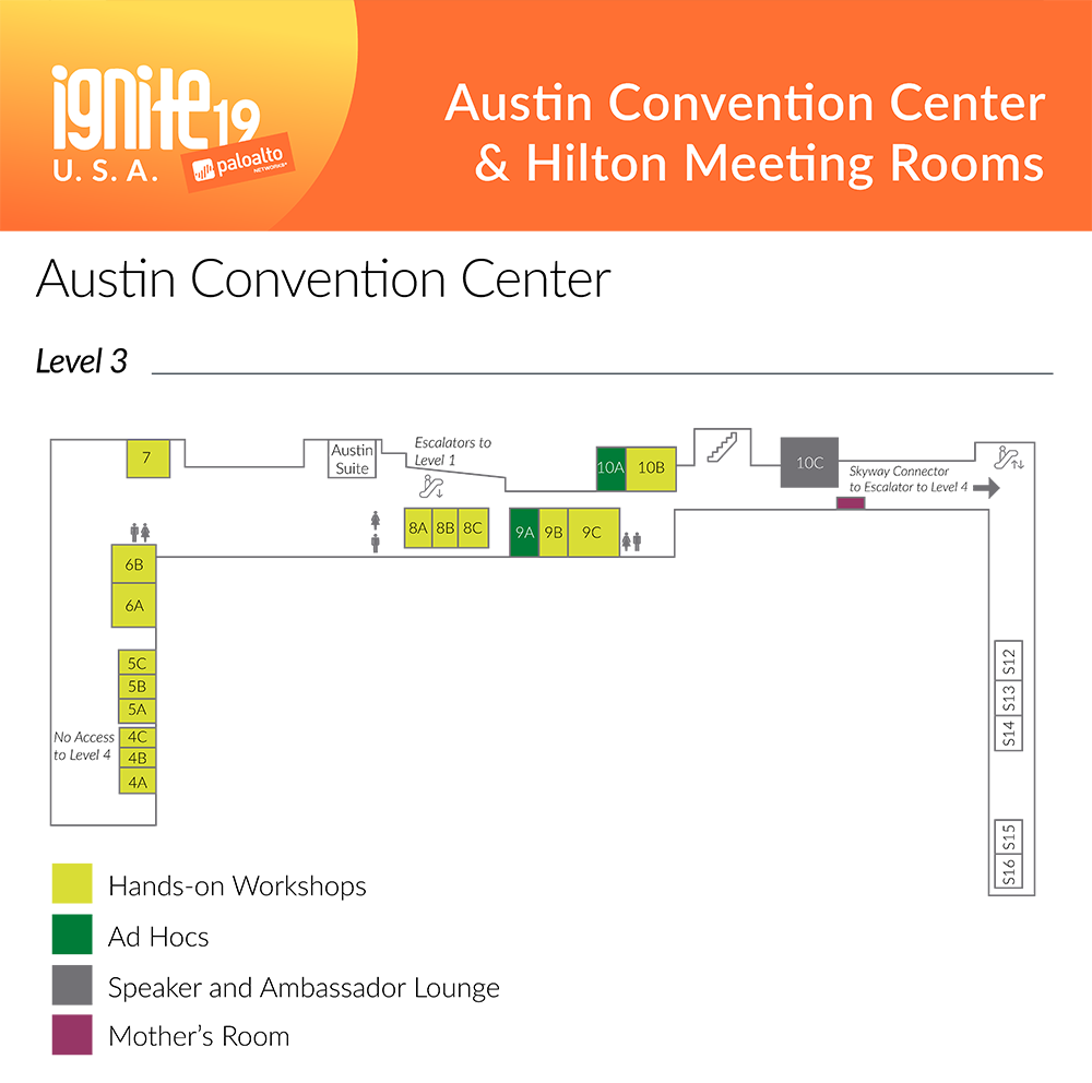 Ignite Meeting Space Map<br />Austin Convention Center - Level 3