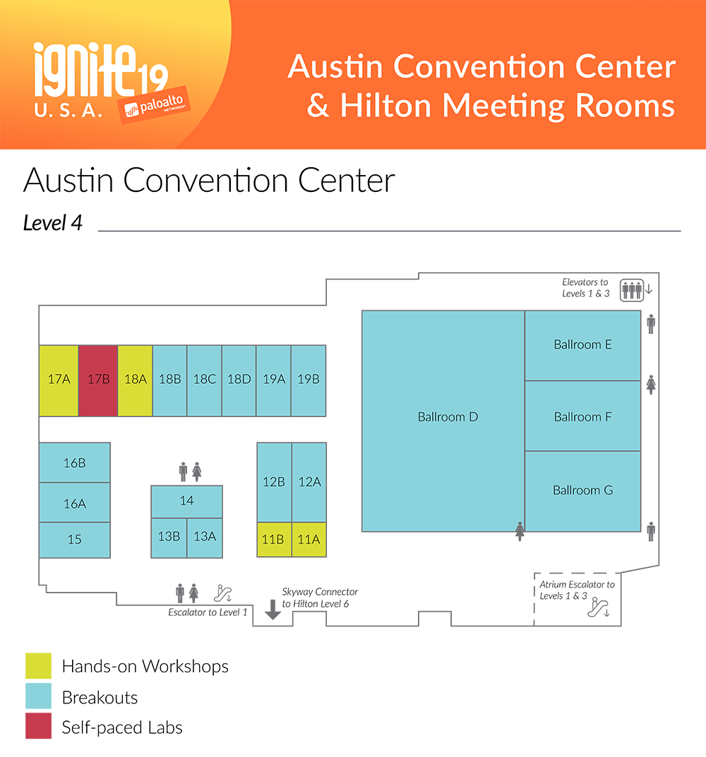 Ignite Meeting Space Map<br />Austin Convention Center - Level 4