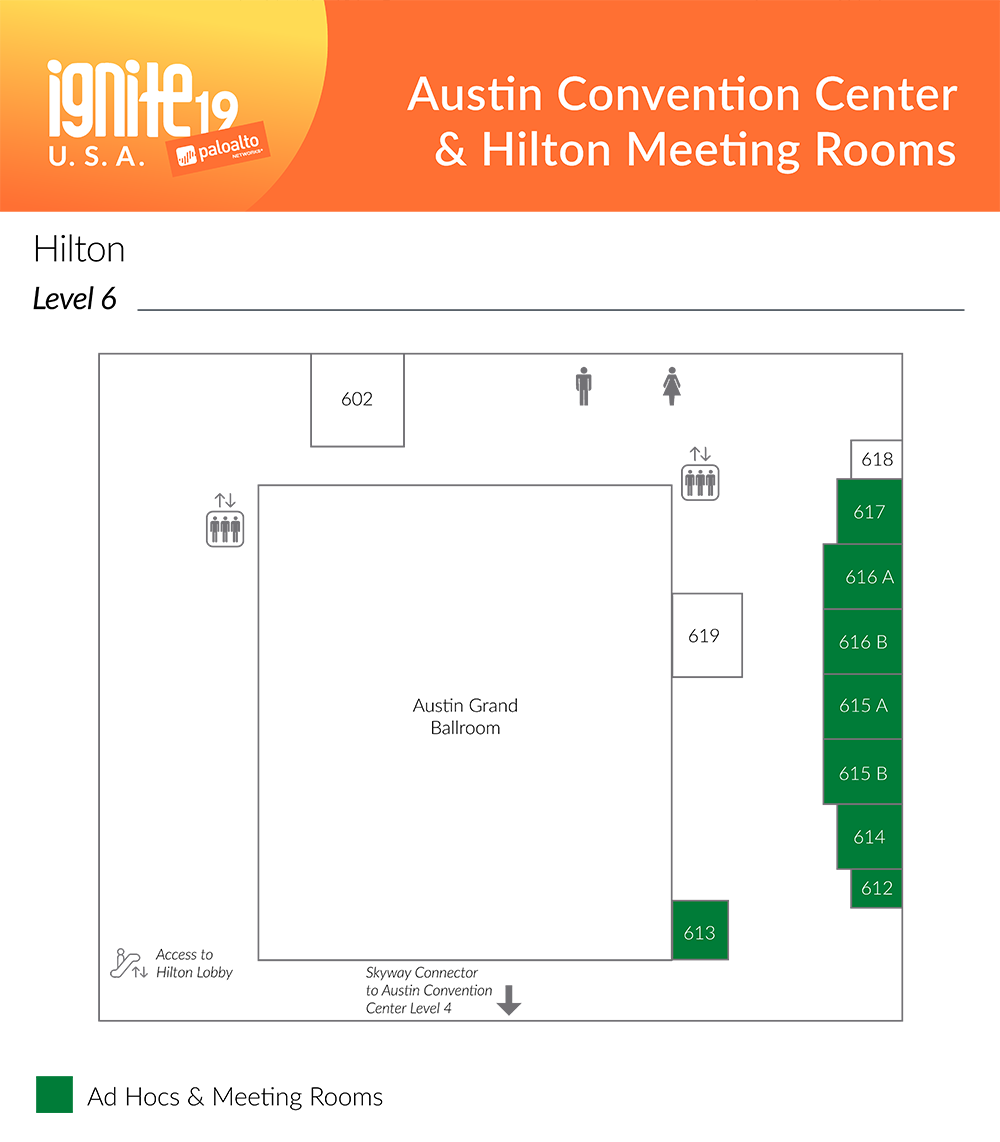 Ignite Meeting Space Map<br />Hilton - Level 4